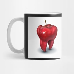 Dentist Dental Health Concept as an apple shaped as a molar tooth Mug